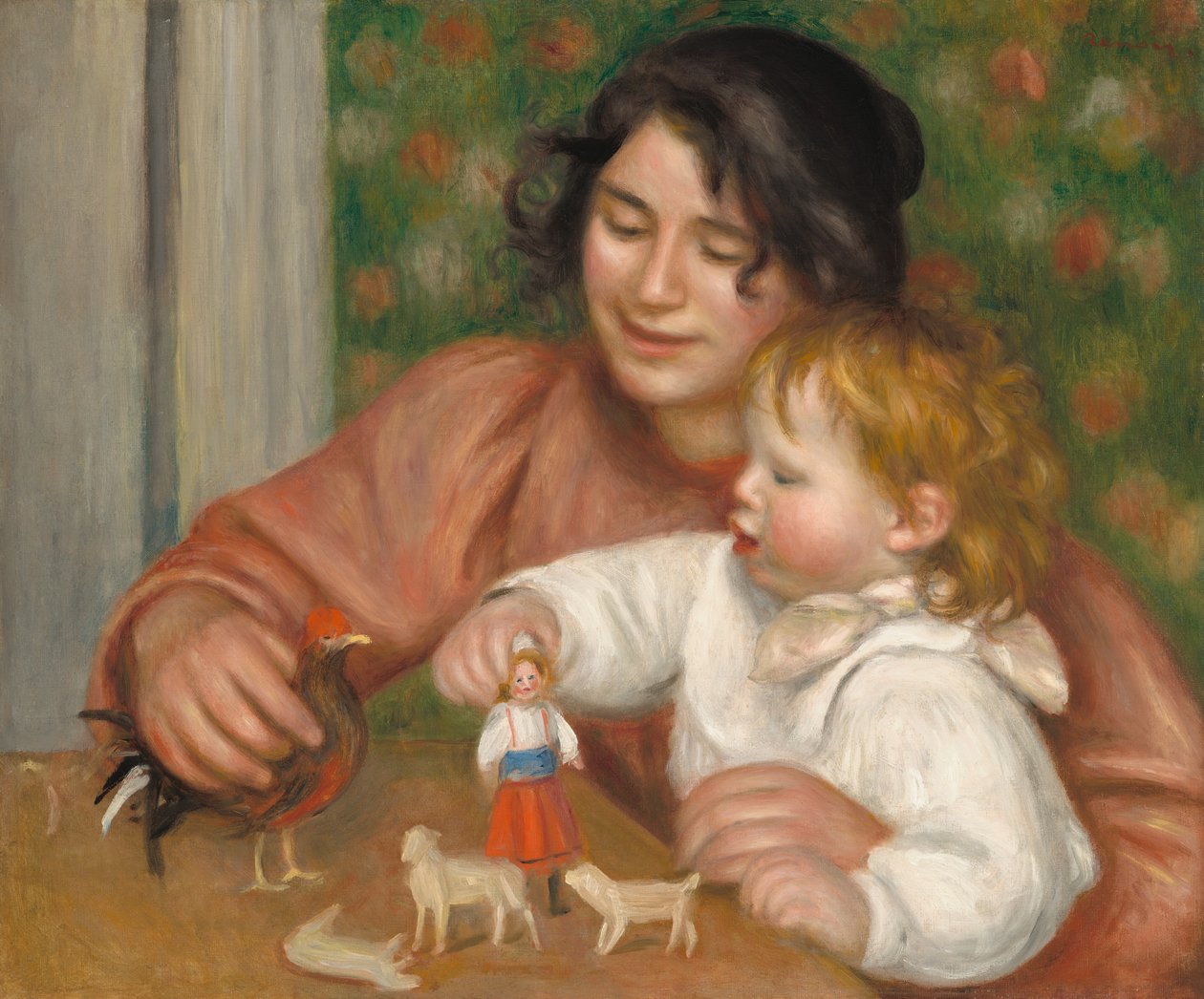 Dziecko z zabawkami - Gabrielle i syn artysty, Jean, 1895-1896. autorstwa Pierre Auguste Renoir