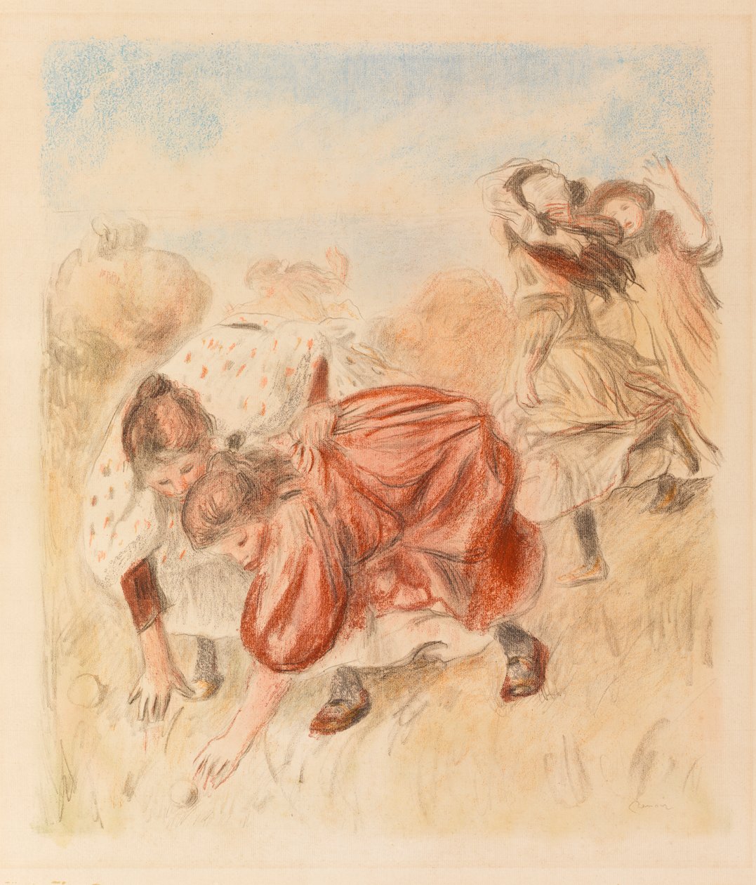 Dzieci bawiące się piłką autorstwa Pierre Auguste Renoir