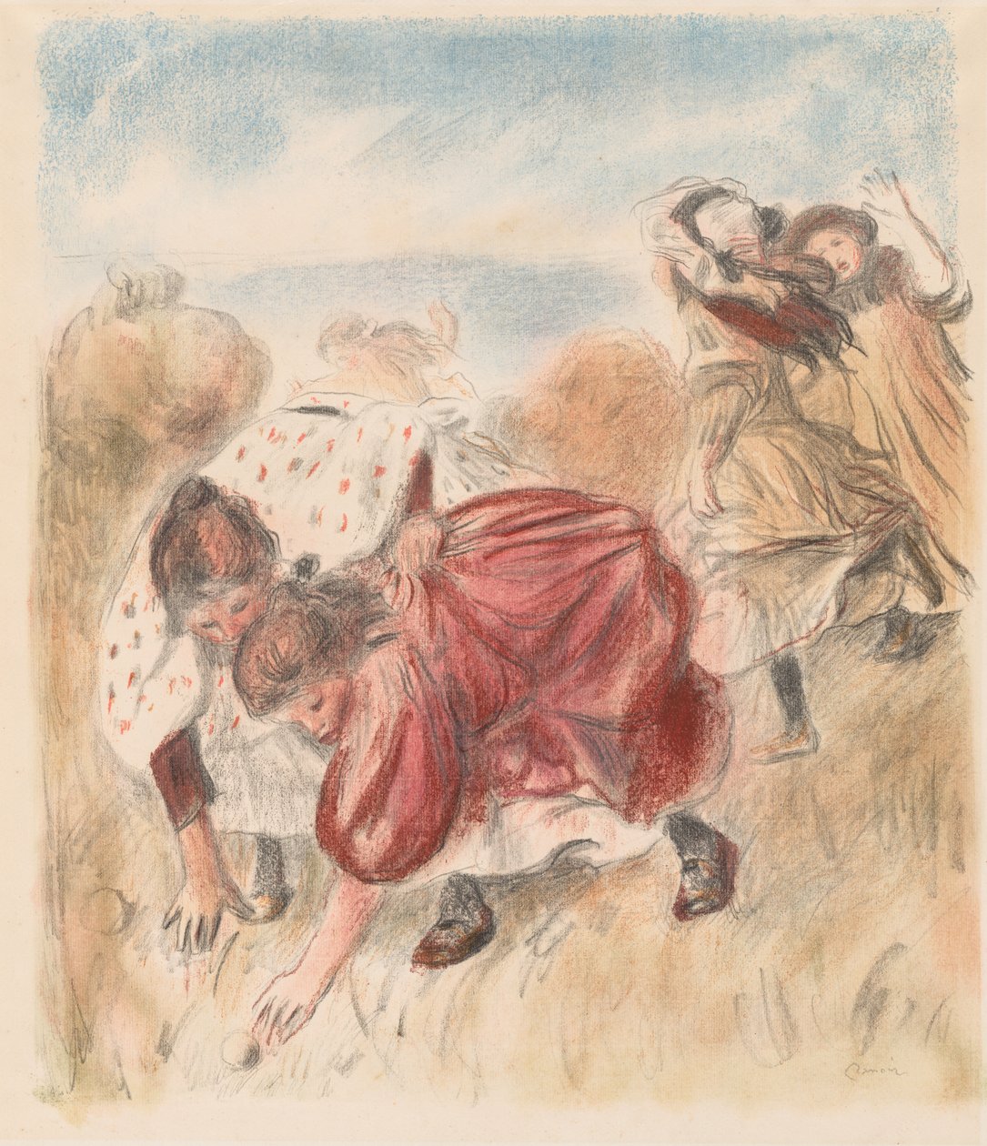 Dzieci bawiące się piłką autorstwa Pierre Auguste Renoir
