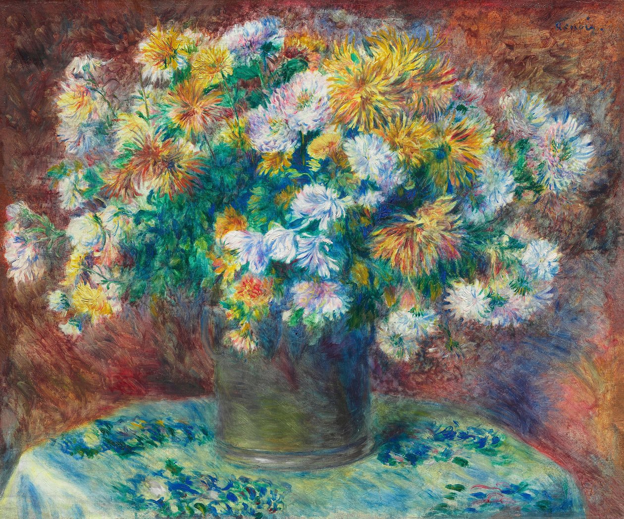 Chryzantemy autorstwa Pierre Auguste Renoir