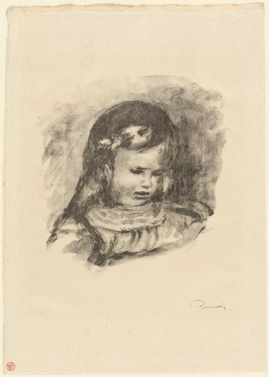 Claude Renoir, głowa opuszczona autorstwa Pierre Auguste Renoir