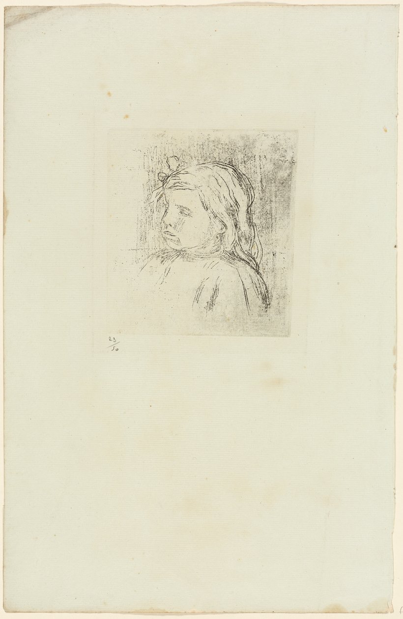 Claude Renoir skręcił o trzy czwarte w lewo autorstwa Pierre Auguste Renoir