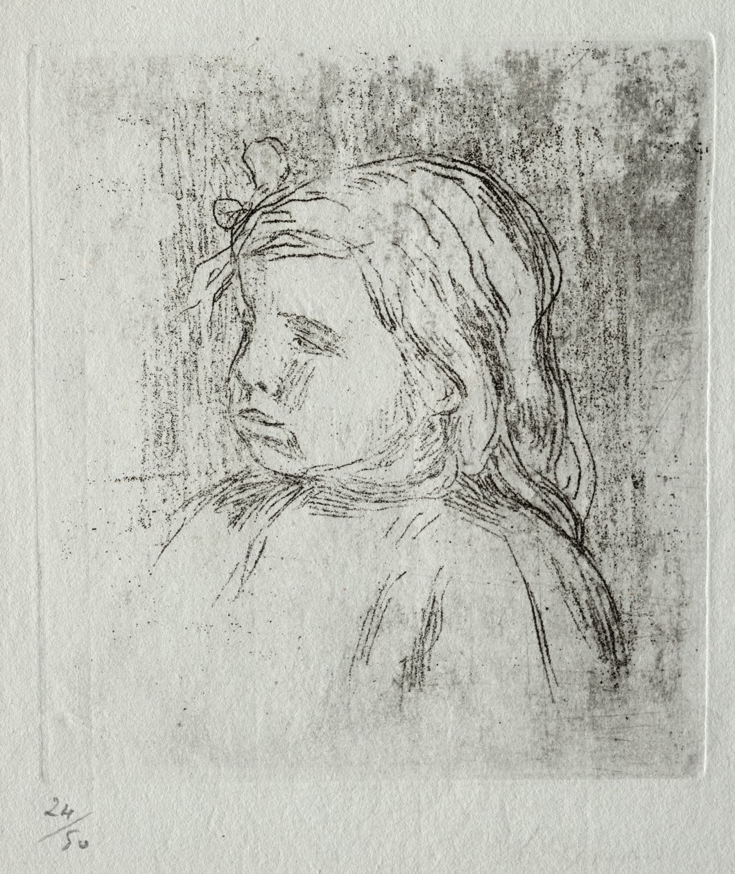 Claude Renoir, trzy czwarte w lewo autorstwa Pierre Auguste Renoir