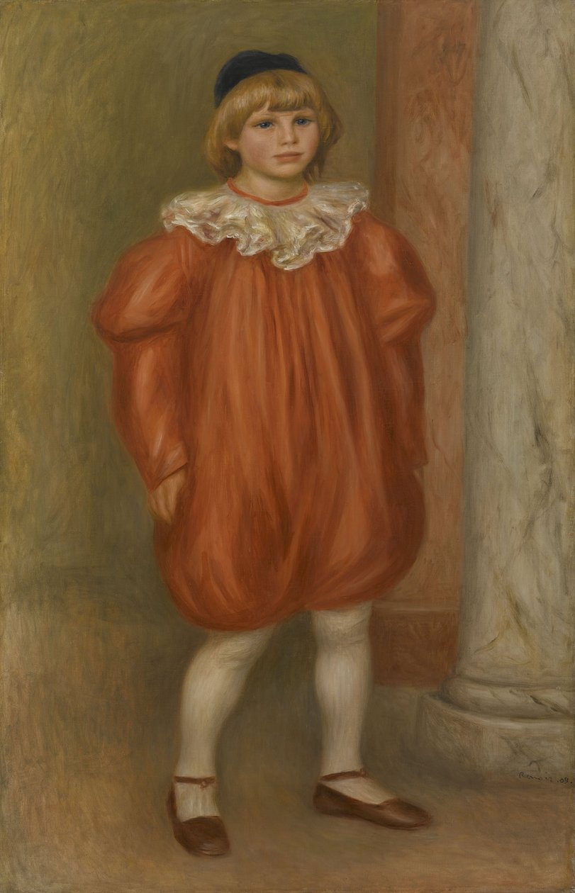 Claude Renoir w kostiumie klauna, 1909 autorstwa Pierre Auguste Renoir