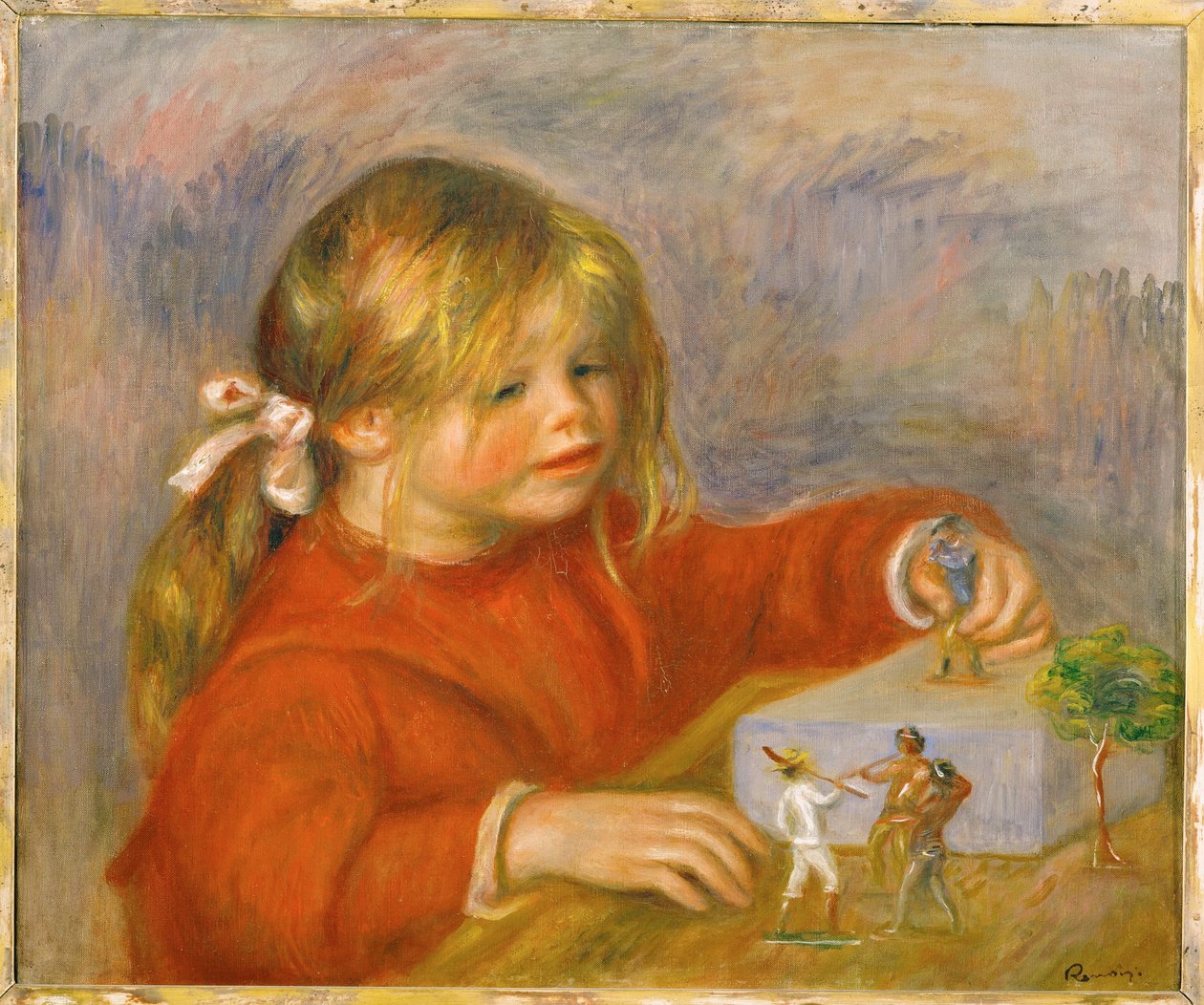 Claude Renoir, gra (olej na płótnie) autorstwa Pierre Auguste Renoir