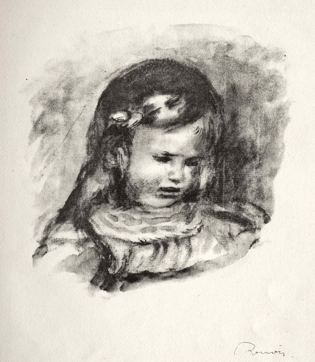 Claude Renoir, głowa w dół autorstwa Pierre Auguste Renoir