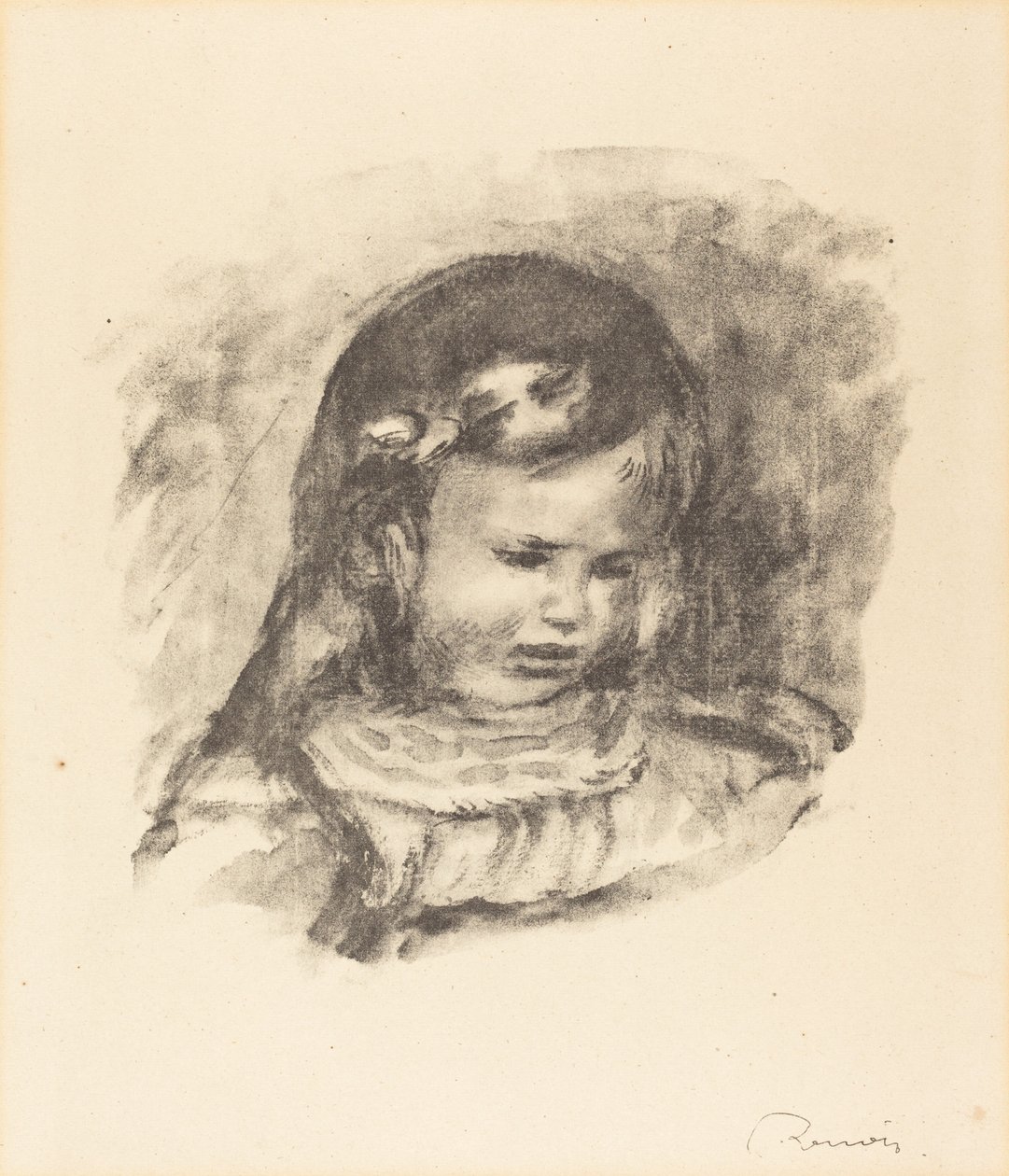 Claude Renoir, z opuszczoną głową, 1900. autorstwa Pierre Auguste Renoir