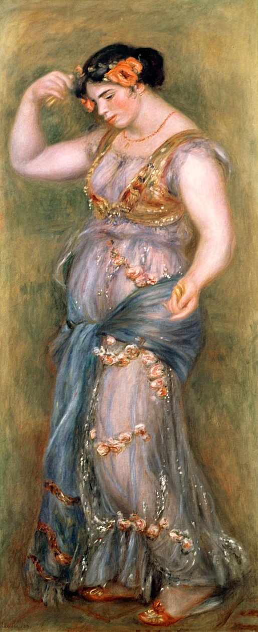 Tańcząca dziewczyna z kastanietami, 1909 autorstwa Pierre Auguste Renoir