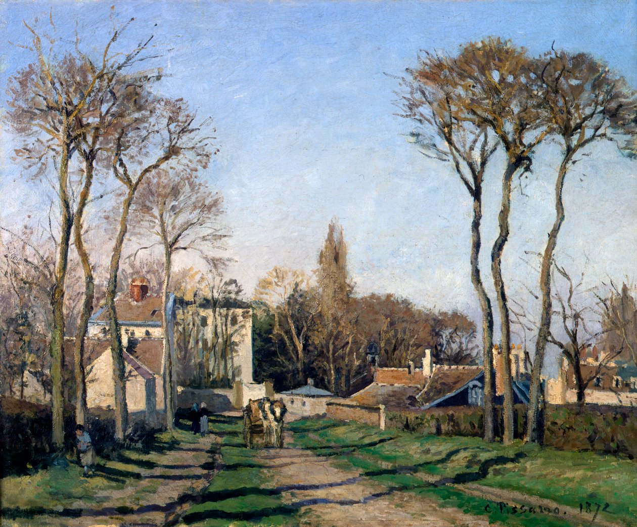 „Wjazd do wioski Voisins, Yvelines”, 1872. autorstwa Pierre Auguste Renoir