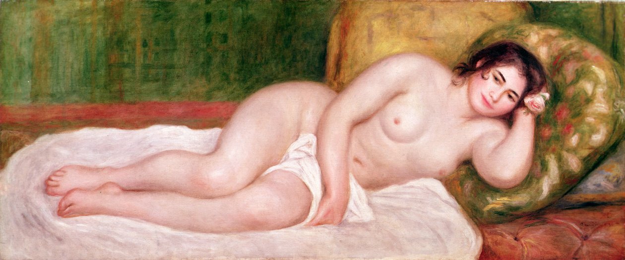 Akt kobiecy na kanapie autorstwa Pierre Auguste Renoir