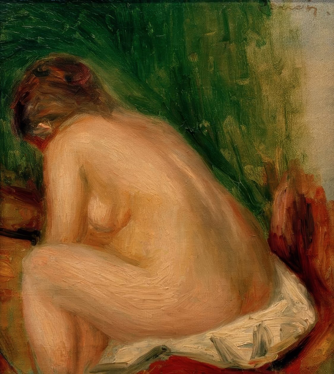 Siedząca naga kobieta autorstwa Pierre Auguste Renoir