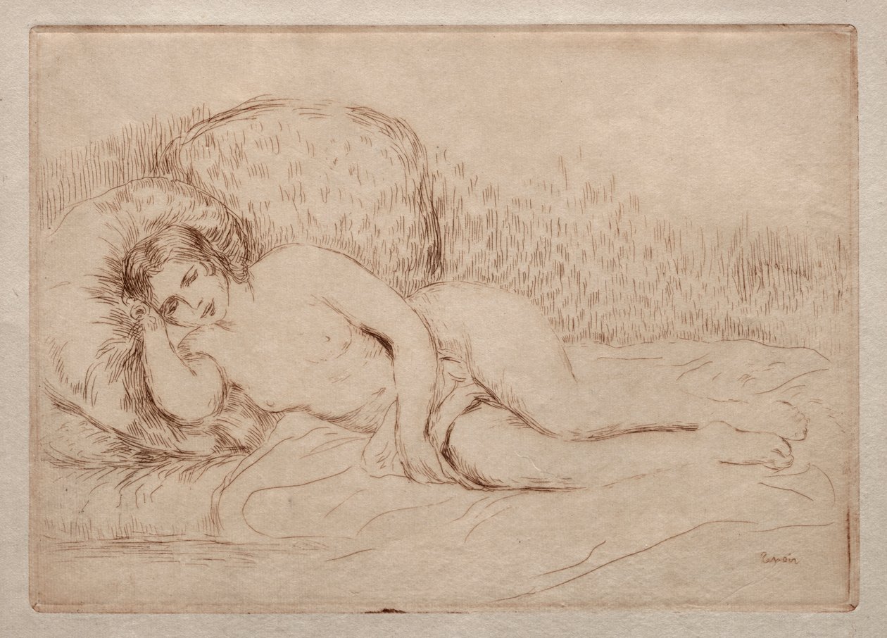 Naga kobieta leży autorstwa Pierre Auguste Renoir