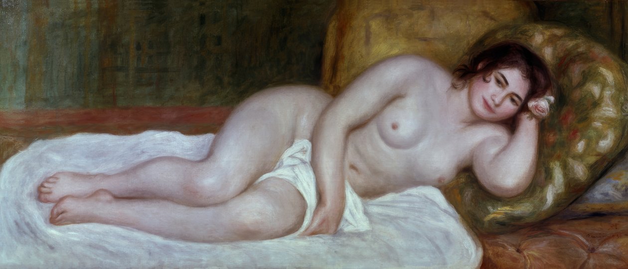 Naga kobieta w pozycji leżącej autorstwa Pierre Auguste Renoir
