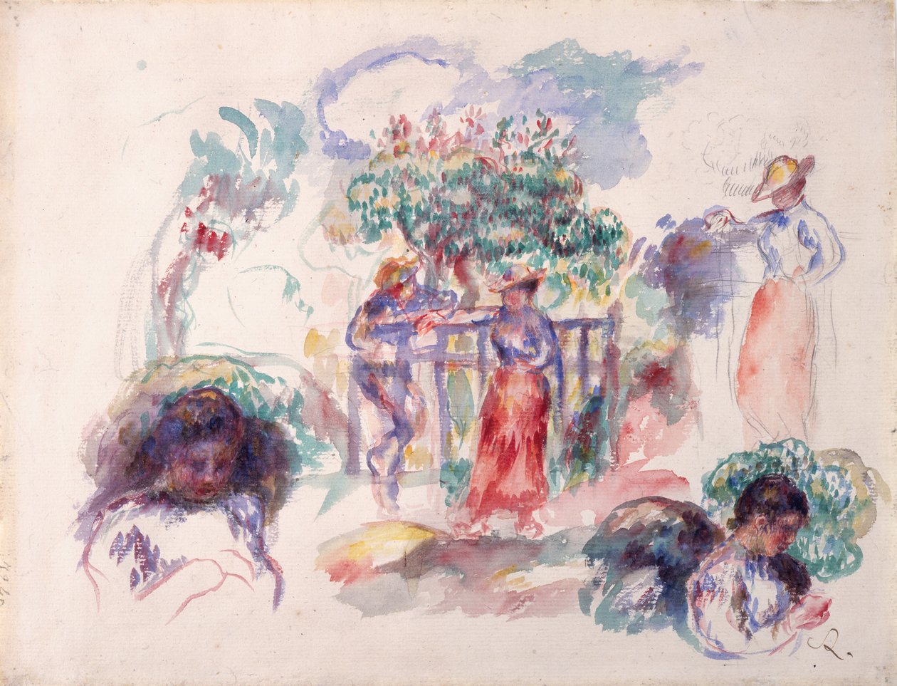 Figury pod drzewem, 1880-82. autorstwa Pierre Auguste Renoir