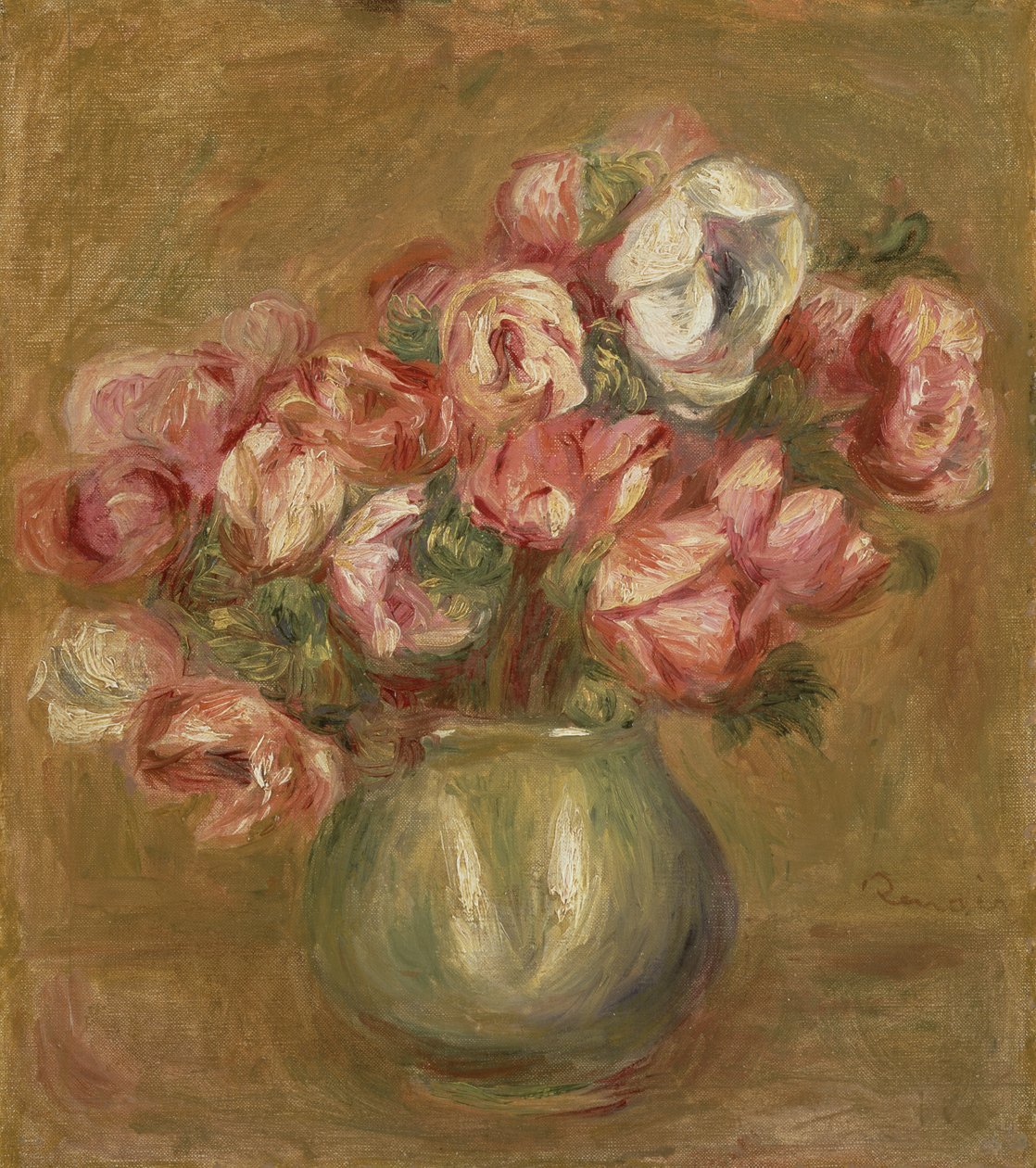 Kwiaty w zielonym wazonie, 1906 autorstwa Pierre Auguste Renoir