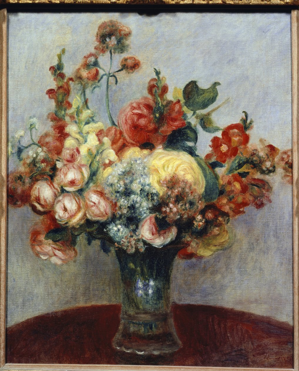 Kwiaty w wazonie (olej na płótnie) autorstwa Pierre Auguste Renoir