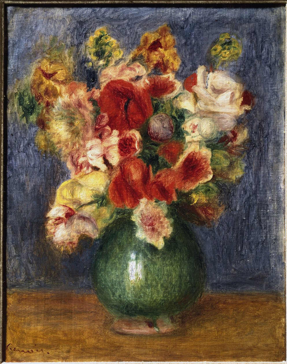 Kwiaty w wazonie (olej na płótnie) autorstwa Pierre Auguste Renoir