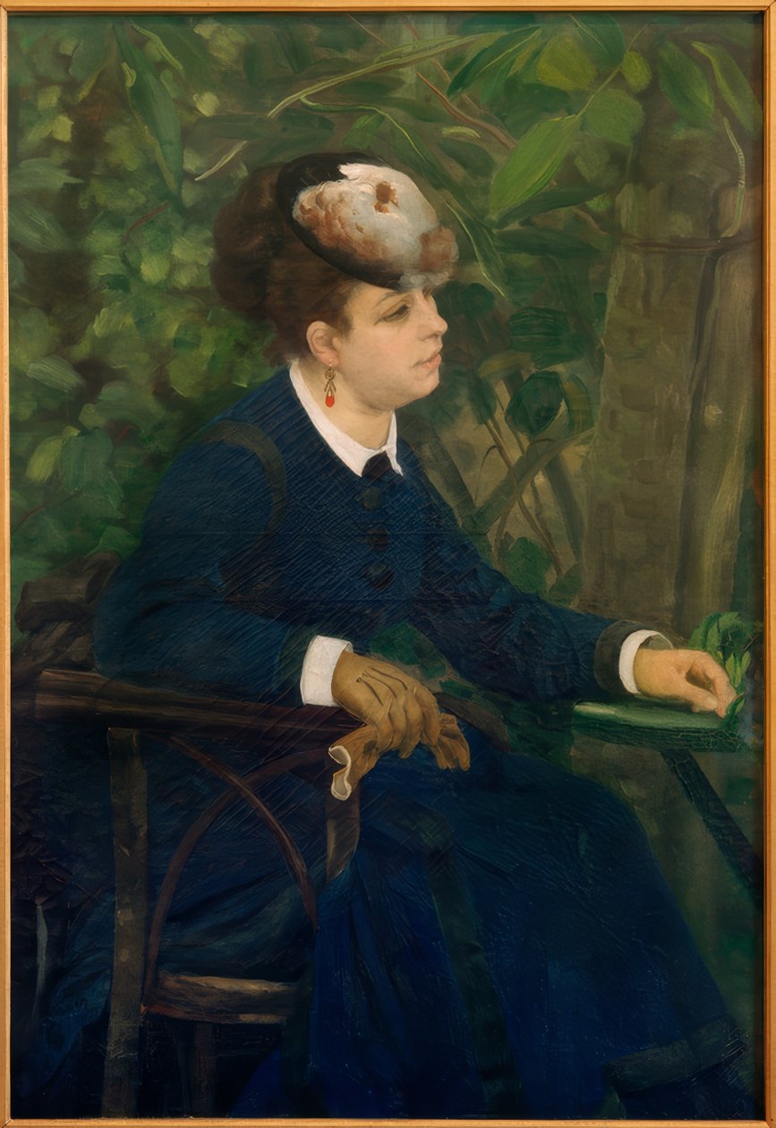 Kobieta w ogrodzie autorstwa Pierre Auguste Renoir