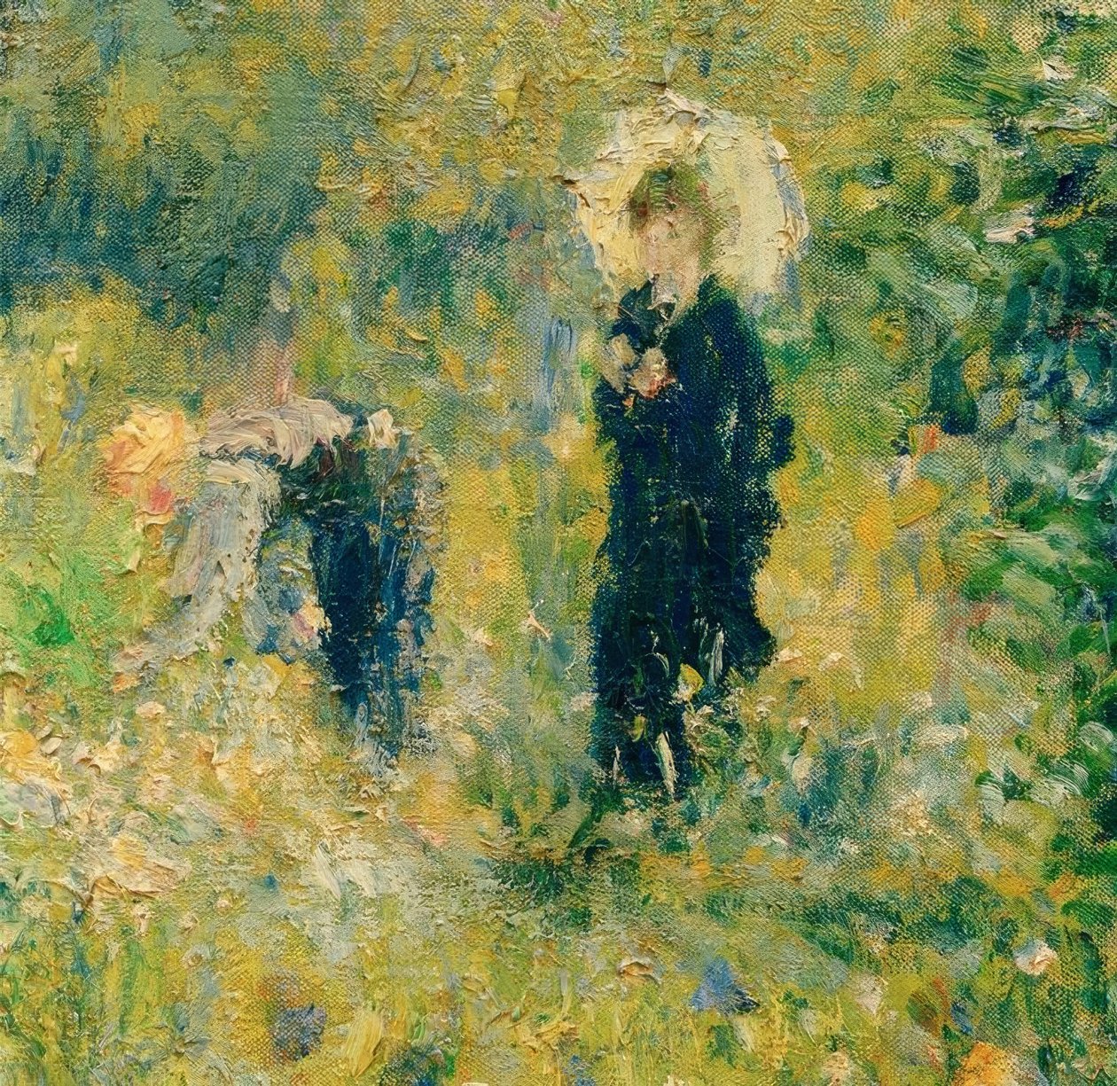 Kobieta z parasolem w ogrodzie autorstwa Pierre Auguste Renoir