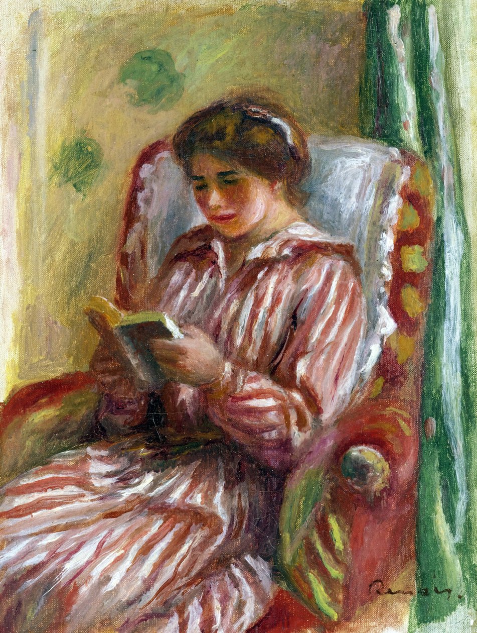 Gabrielle Reading - Obraz Pierre Auguste Renoir (1841-1919) autorstwa Pierre Auguste Renoir