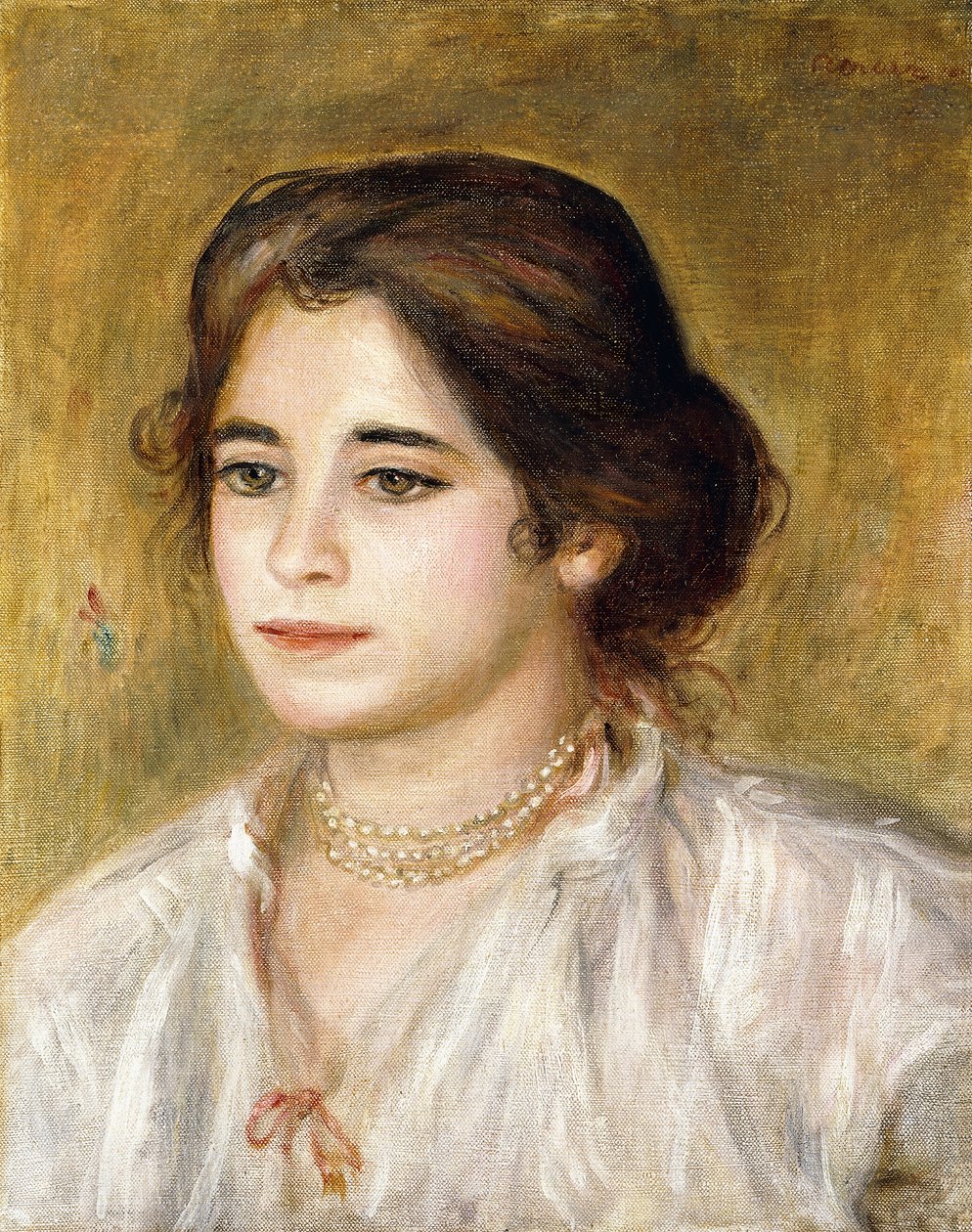 Gabriela przy naszyjniku, 1906 autorstwa Pierre Auguste Renoir