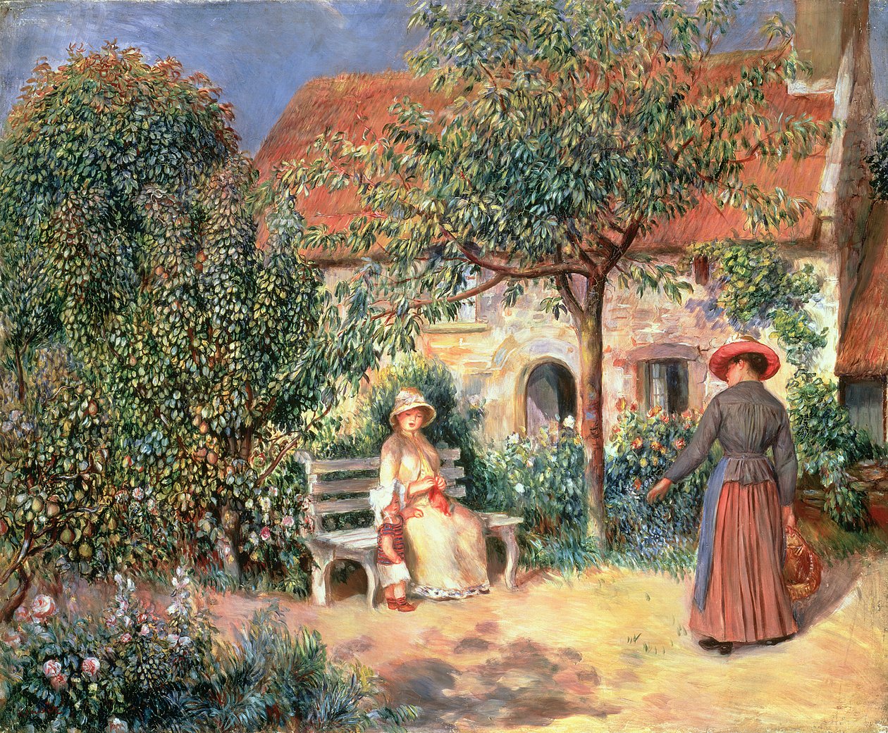 Scena ogrodowa w Bretanii, ok. 1886 (olej na płótnie) autorstwa Pierre Auguste Renoir