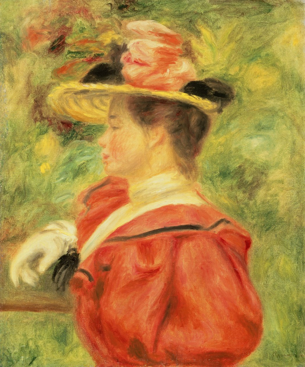Dziewczyna w rękawiczce, ok. 1890 (olej na płótnie) autorstwa Pierre Auguste Renoir