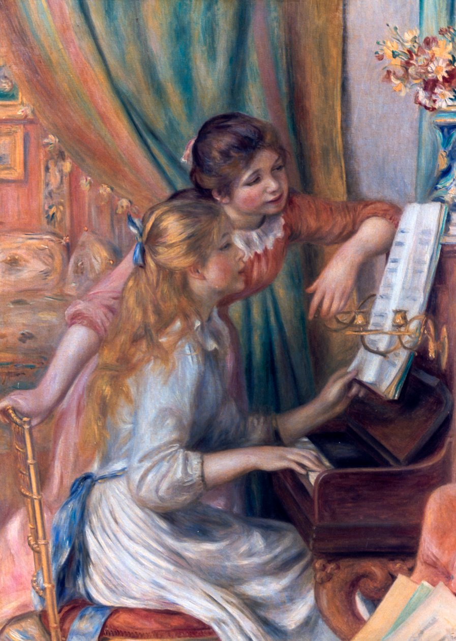 Dziewczyny przy fortepianie, 1892 autorstwa Pierre Auguste Renoir