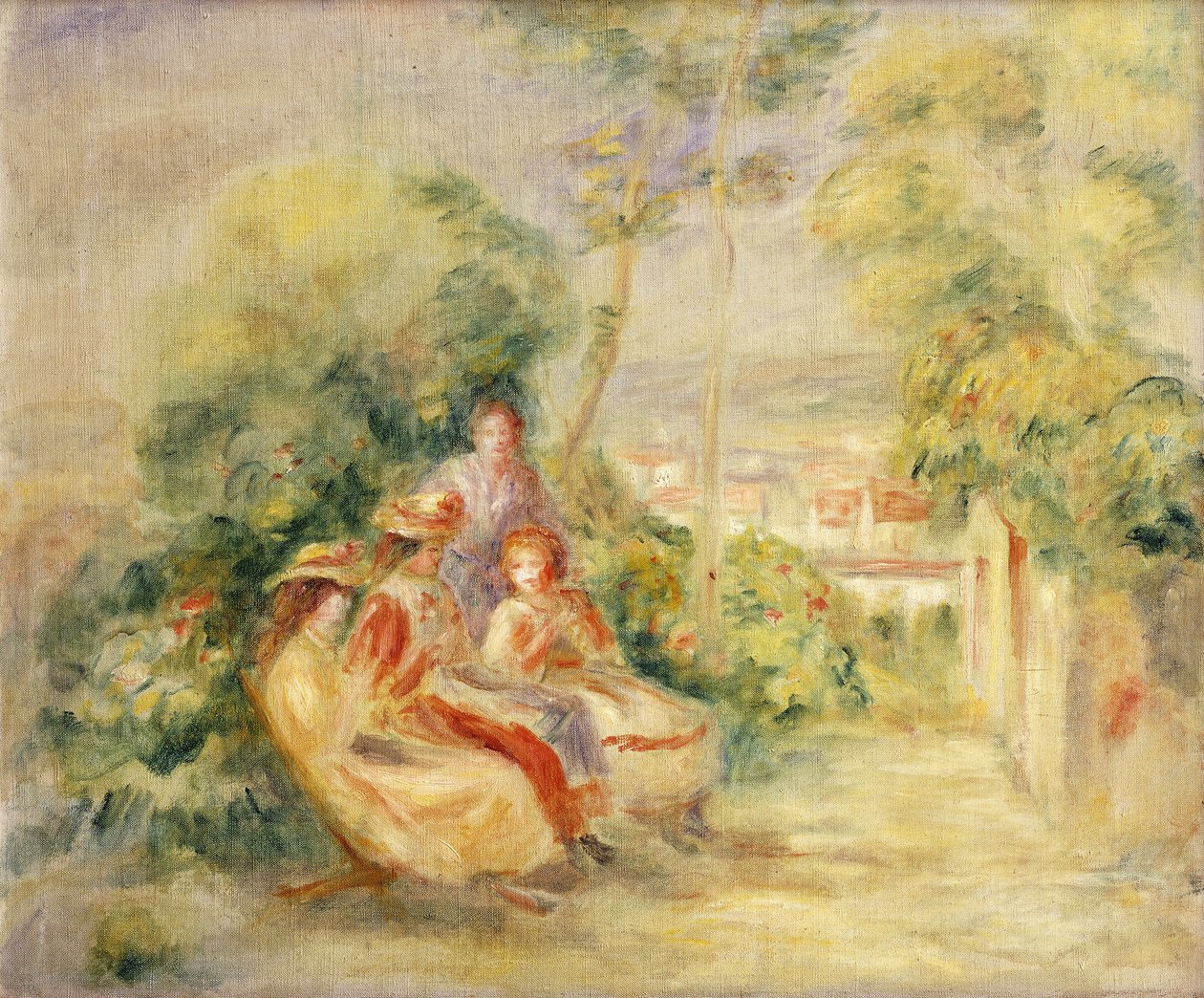 Dziewczyny w ogrodzie; Dziewczyny w ogrodzie, ok. 1930 1895 autorstwa Pierre Auguste Renoir