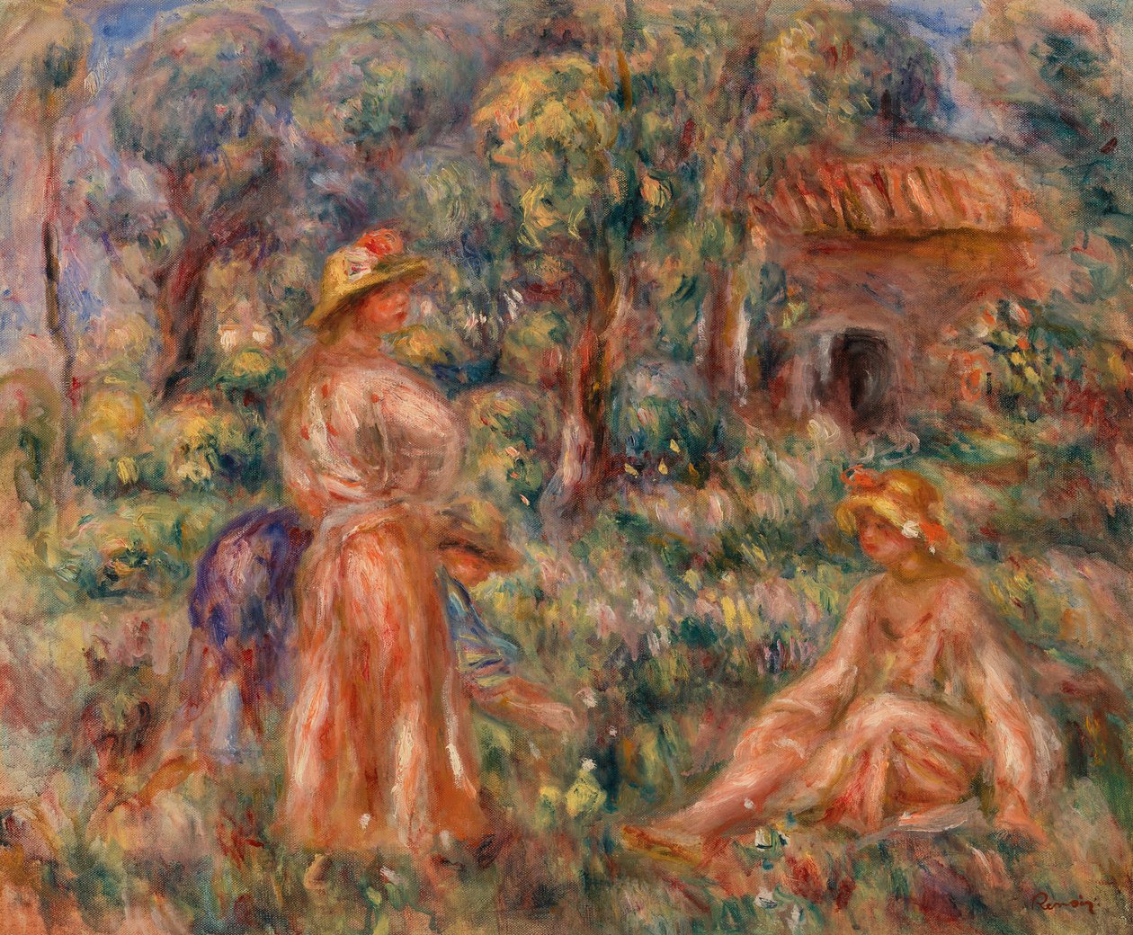 Dziewczyny w krajobrazie autorstwa Pierre Auguste Renoir
