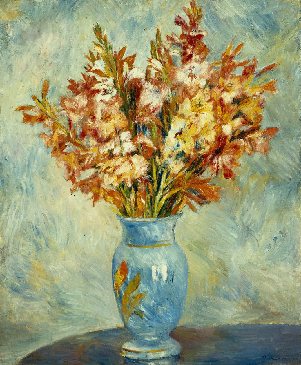 Mieczyki w Niebieskim Wazonie; Mieczyk w niebieskim wazonie, 1884 autorstwa Pierre Auguste Renoir