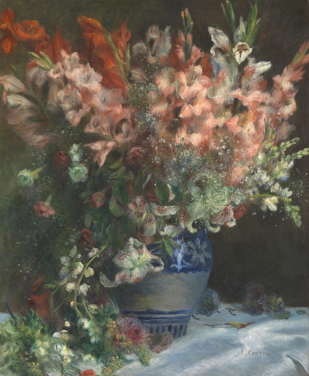 Mieczyki w wazonie, ok. 1875 autorstwa Pierre Auguste Renoir