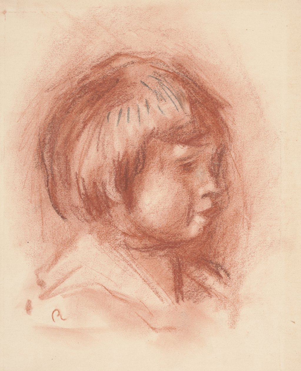 Głowa Dziecka, ok. 1906 (kreda sangwiniczna) autorstwa Pierre Auguste Renoir