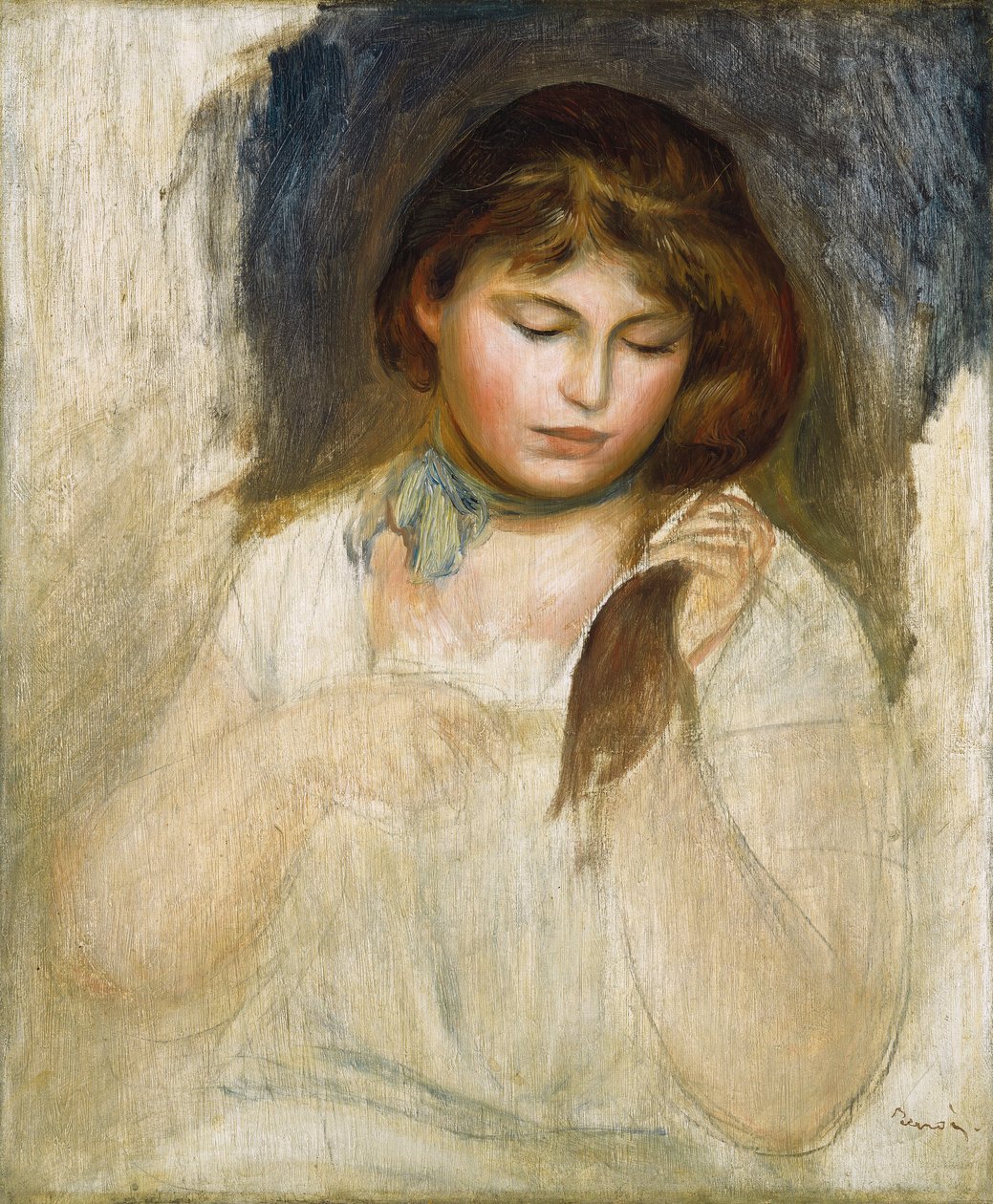 Głowa Gabrieli, 1895 autorstwa Pierre Auguste Renoir