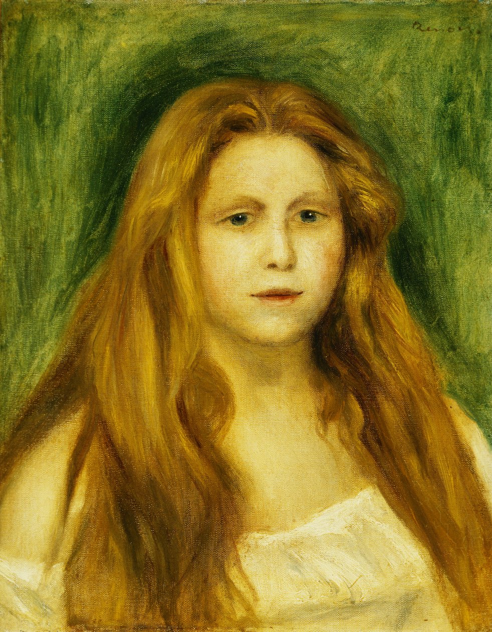 Głowa dziewczyny; Głowa młodej dziewczyny, 1888 autorstwa Pierre Auguste Renoir