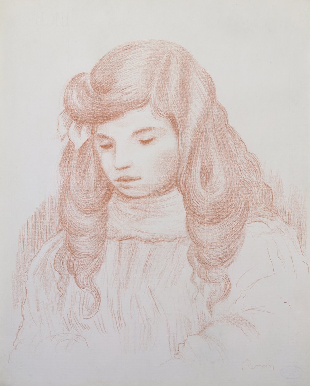 Głowa dziecka, 1913 (sangwinik) autorstwa Pierre Auguste Renoir