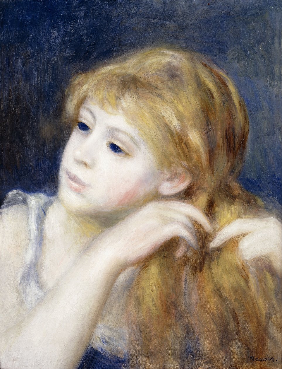 Głowa młodej dziewczyny, 1890 autorstwa Pierre Auguste Renoir