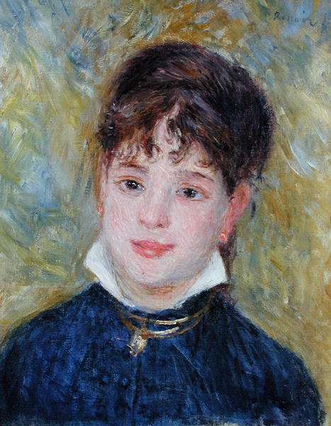 Głowa młodej kobiety (Jeanne Samary) c.1877-79 (olej na płótnie) autorstwa Pierre Auguste Renoir
