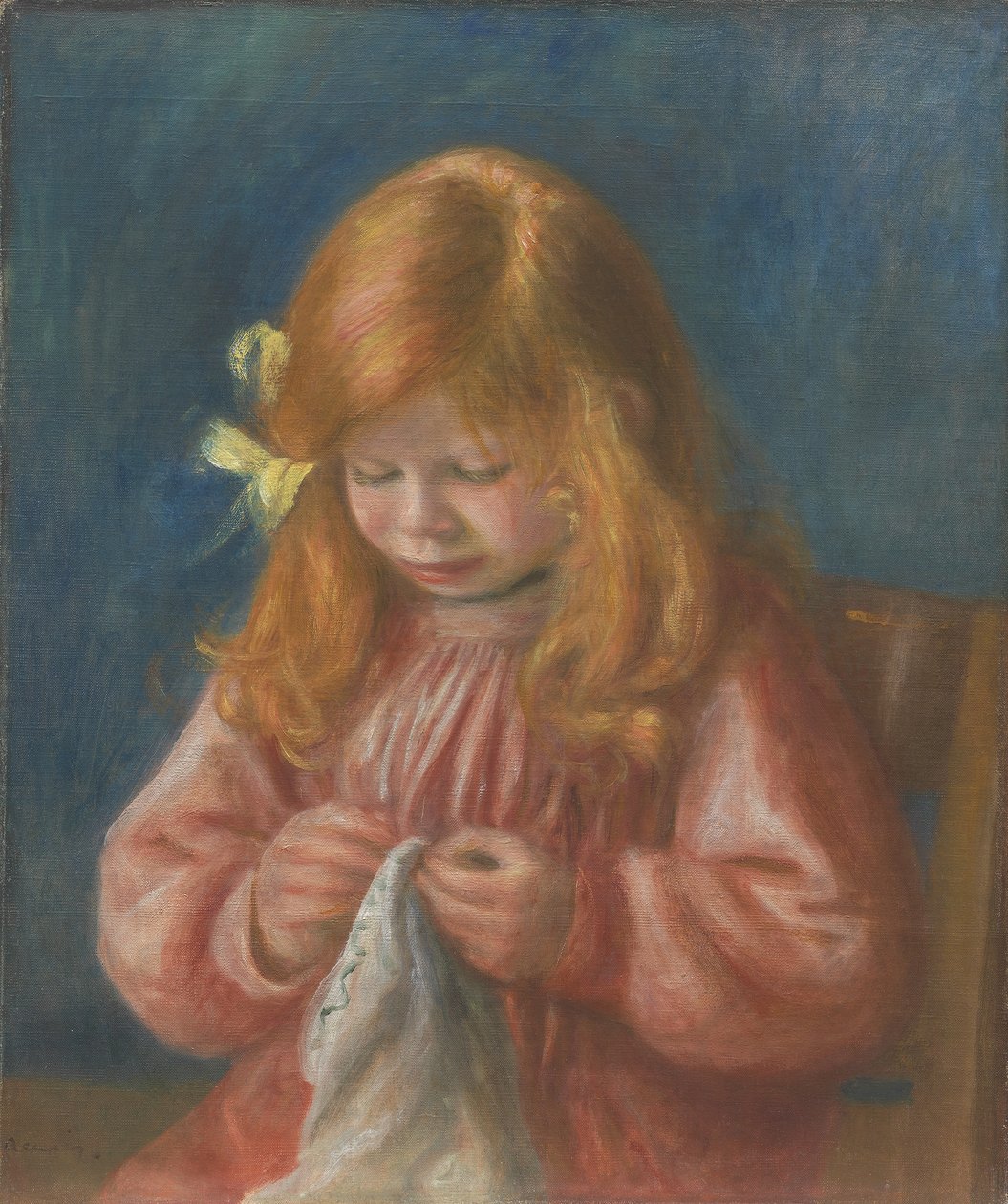 Szycie Jeana Renoira, 1899-1900 autorstwa Pierre Auguste Renoir