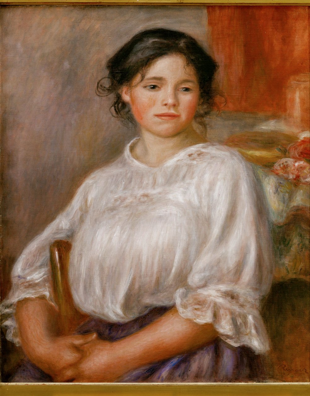 Jeune fille assise (olej na płótnie) autorstwa Pierre Auguste Renoir