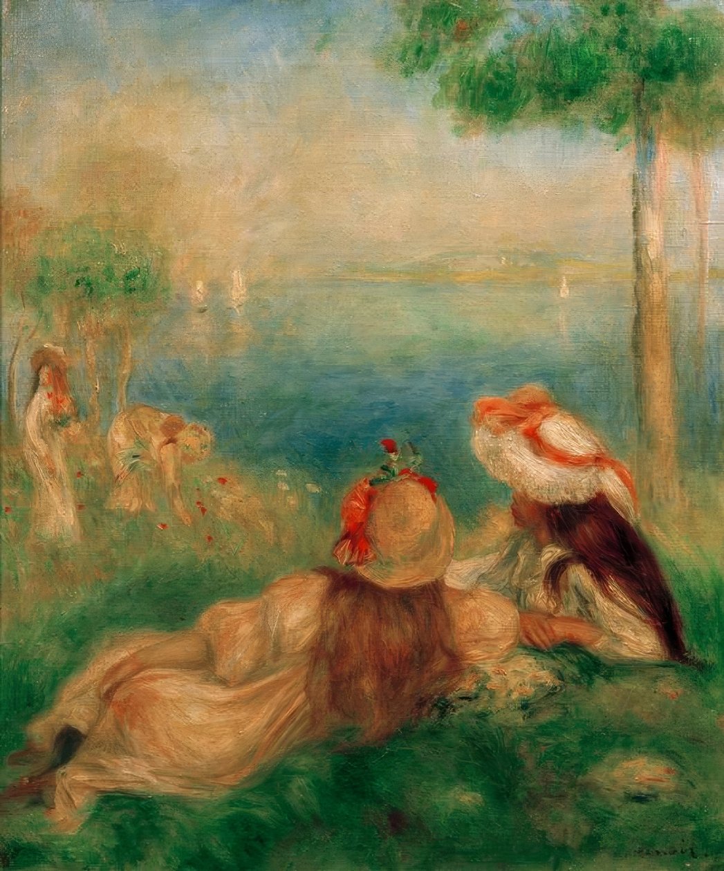 Młode dziewczyny nad morzem autorstwa Pierre Auguste Renoir