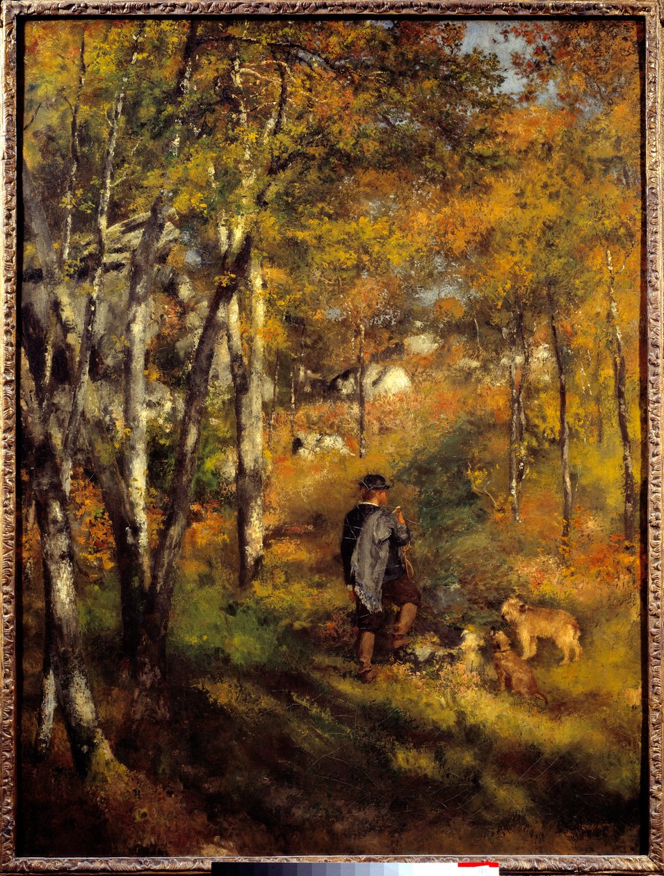 Jules Lecoeur i jego psy w lesie Fontainebleau. Obraz Pierre Auguste Renoir (1841-1919) autorstwa Pierre Auguste Renoir