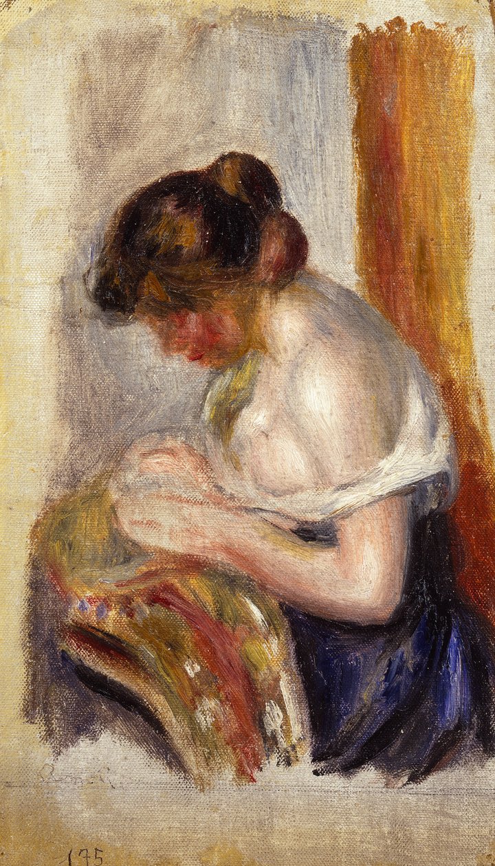 La Couseuse (olej na płótnie) autorstwa Pierre Auguste Renoir