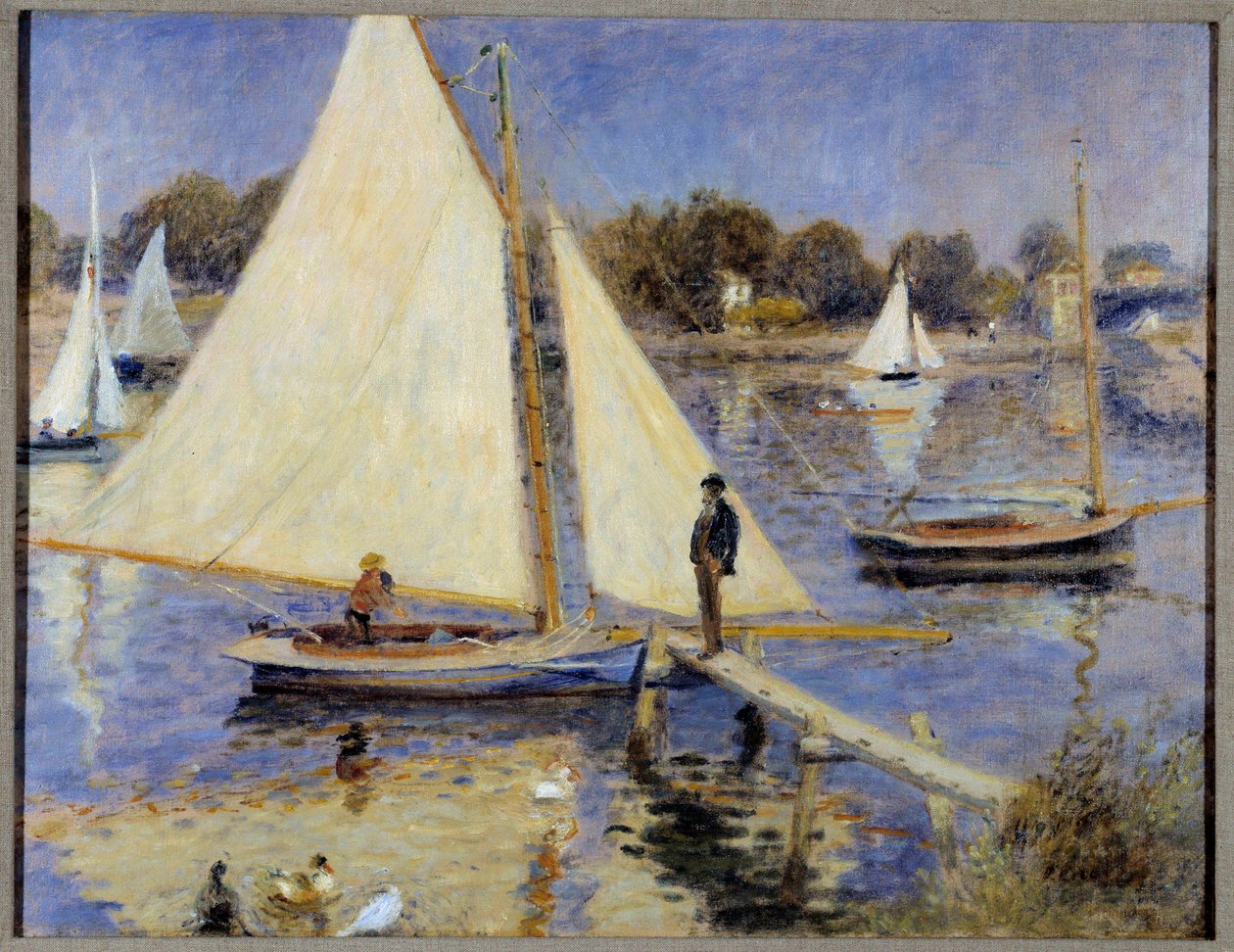 Sekwana w Argenteuil Malarstwo Pierre Auguste Renoir (1841-1919) 1874 Portland, Muzeum Sztuki autorstwa Pierre Auguste Renoir