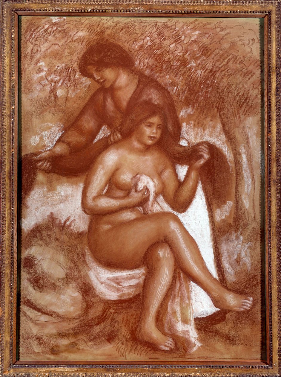 Fryzura lub toaleta kąpielówki Rysunek w krwi i bieli Chalaie – Pierre Auguste Renoir autorstwa Pierre Auguste Renoir