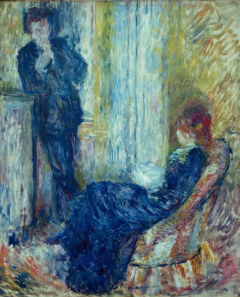 Rozmowa. Riviere i Margot. W rogu kominka autorstwa Pierre Auguste Renoir