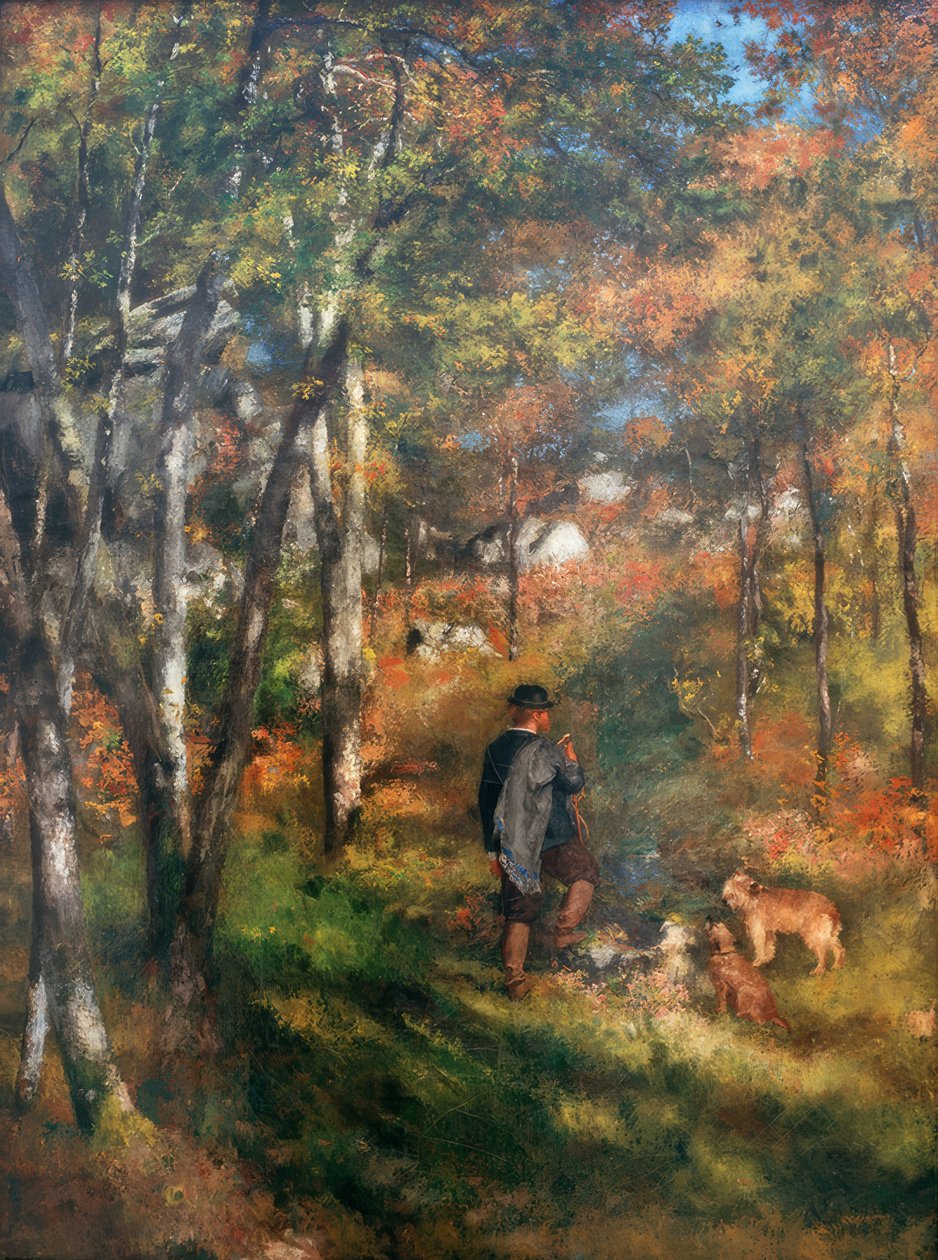 Malarz Jules Le Coeur i jego psy w lesie Fo autorstwa Pierre Auguste Renoir