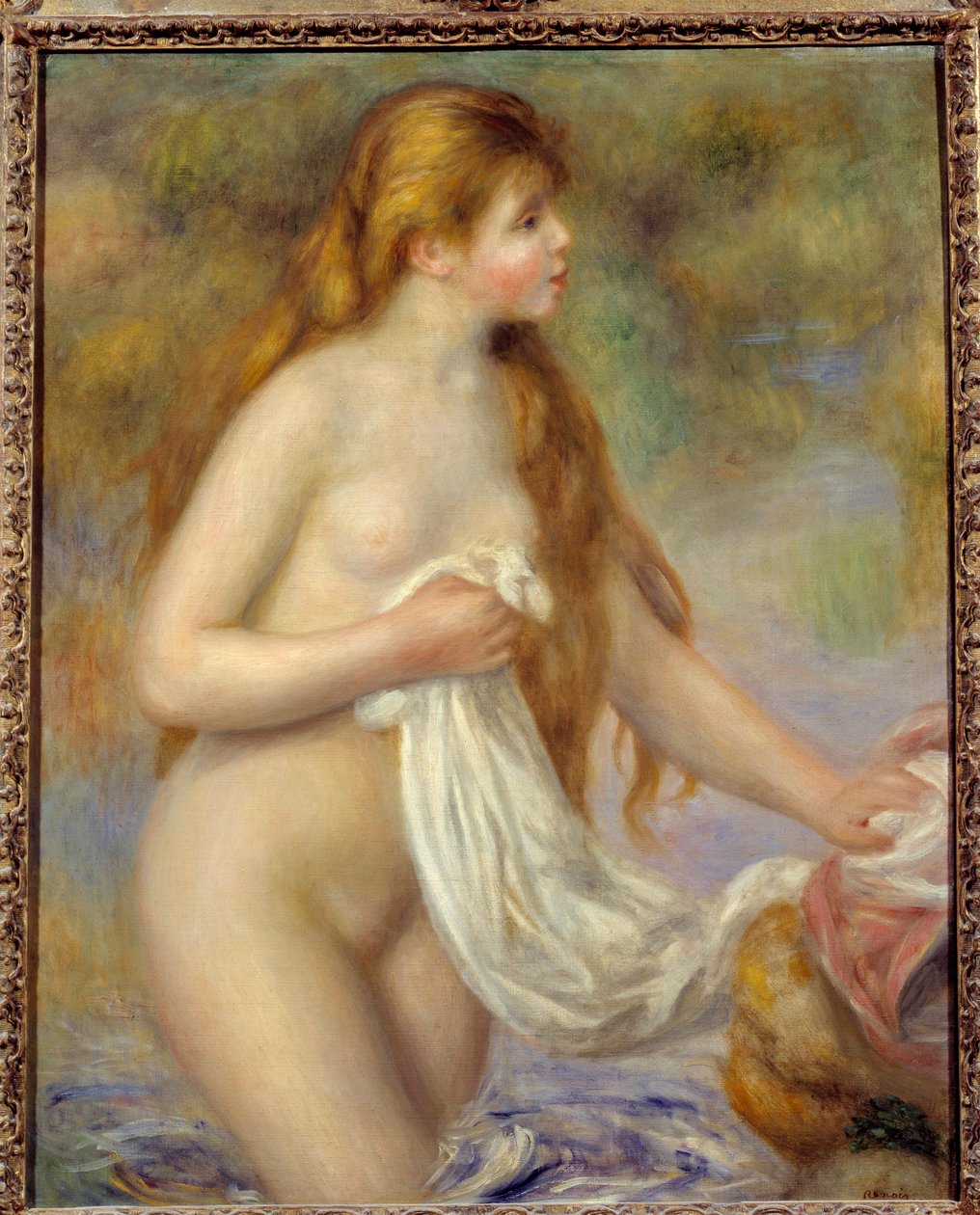Obraz Kąpiący się z długimi włosami autorstwa Pierre Auguste Renoir (1841-1919) autorstwa Pierre Auguste Renoir