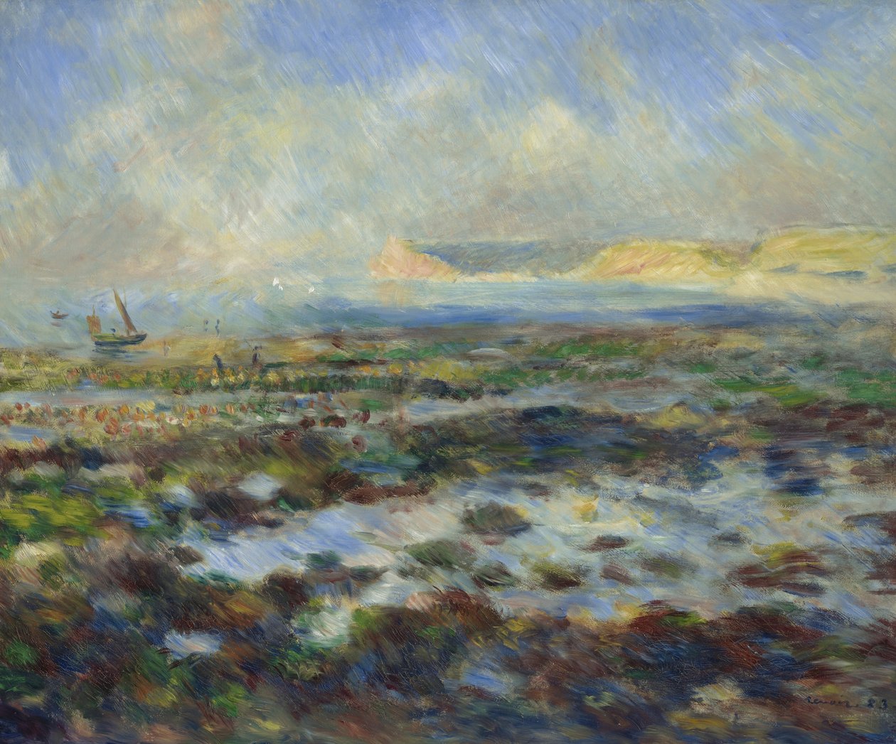 Odpływ, Yport, 1883 autorstwa Pierre Auguste Renoir
