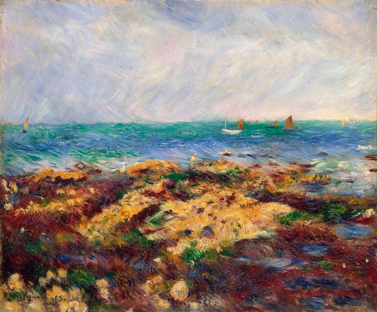Odpływ w Yport, 1883. autorstwa Pierre Auguste Renoir